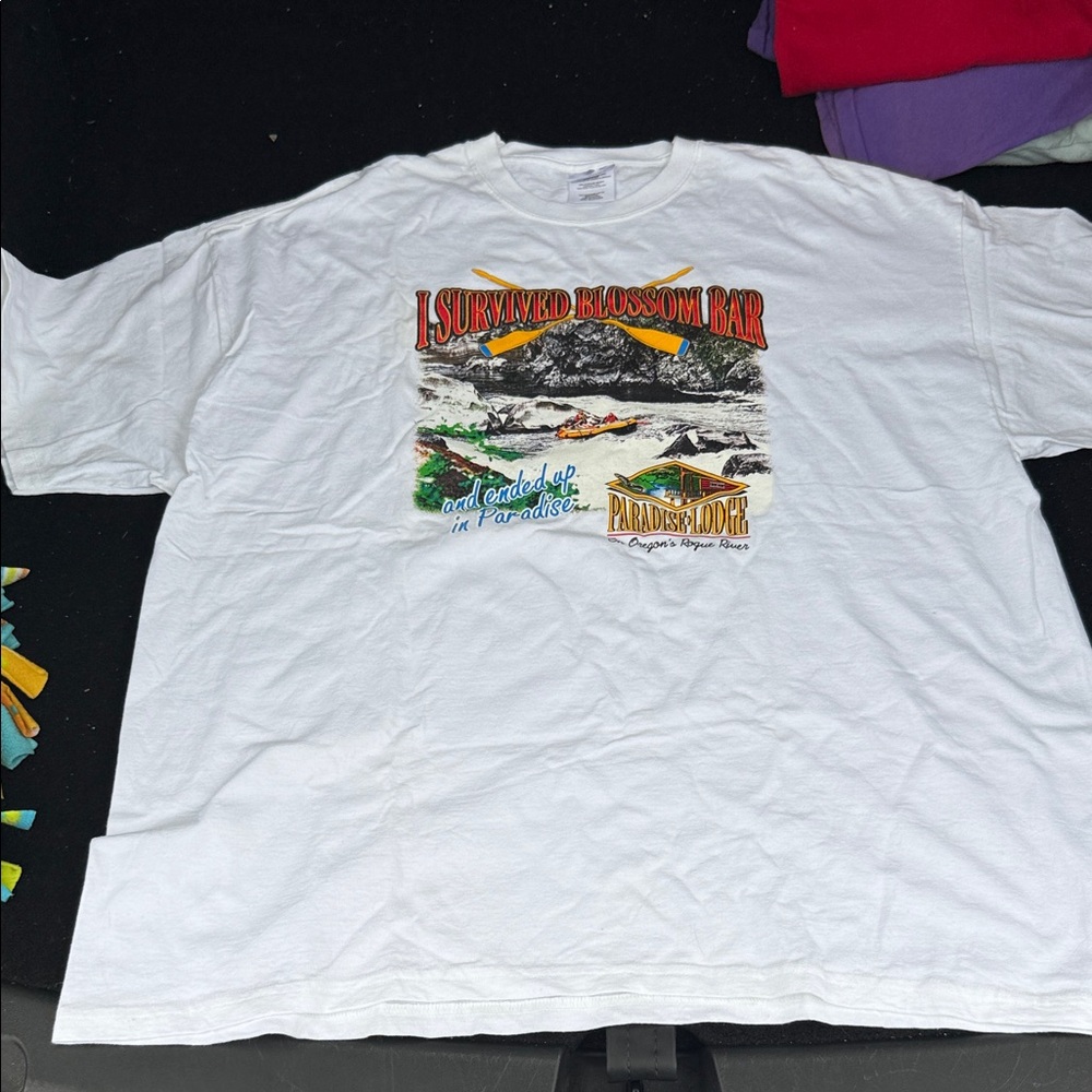 Port and Company White Graphic Tee